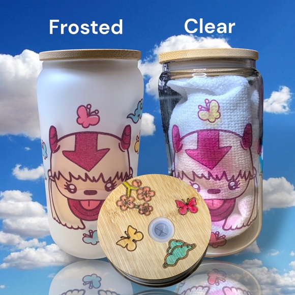 Cute 16oz Appa, flying bison, icons glass beer can either frosted or Clear. - Picture 11 of 11